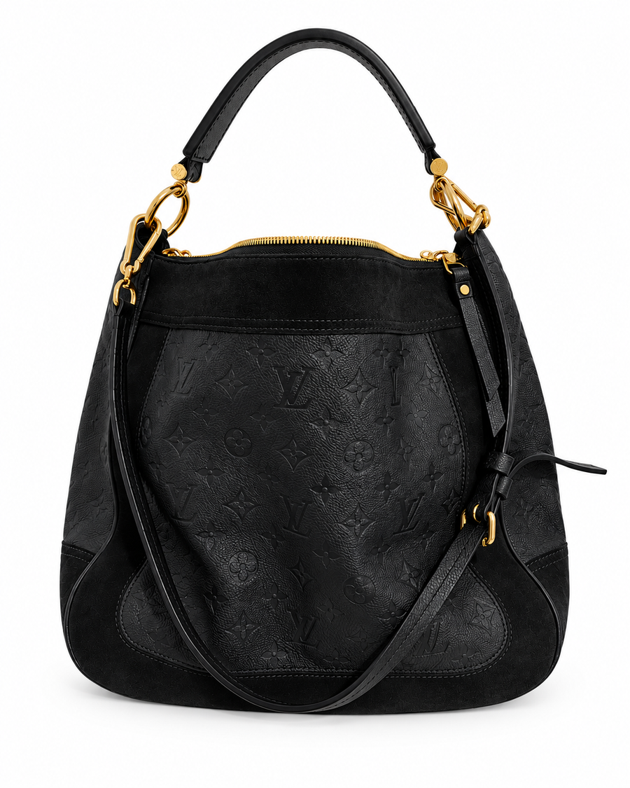 Louis Vuitton Audacieuse MM Monogram Empreinte Suede Hobo Bag — Navy (Bleu Infini)