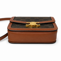 CELINE Teen Triomphe Bag in Triomphe Canvas and Calfskin 18x14