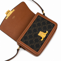 CELINE Teen Triomphe Bag in Triomphe Canvas and Calfskin 18x14