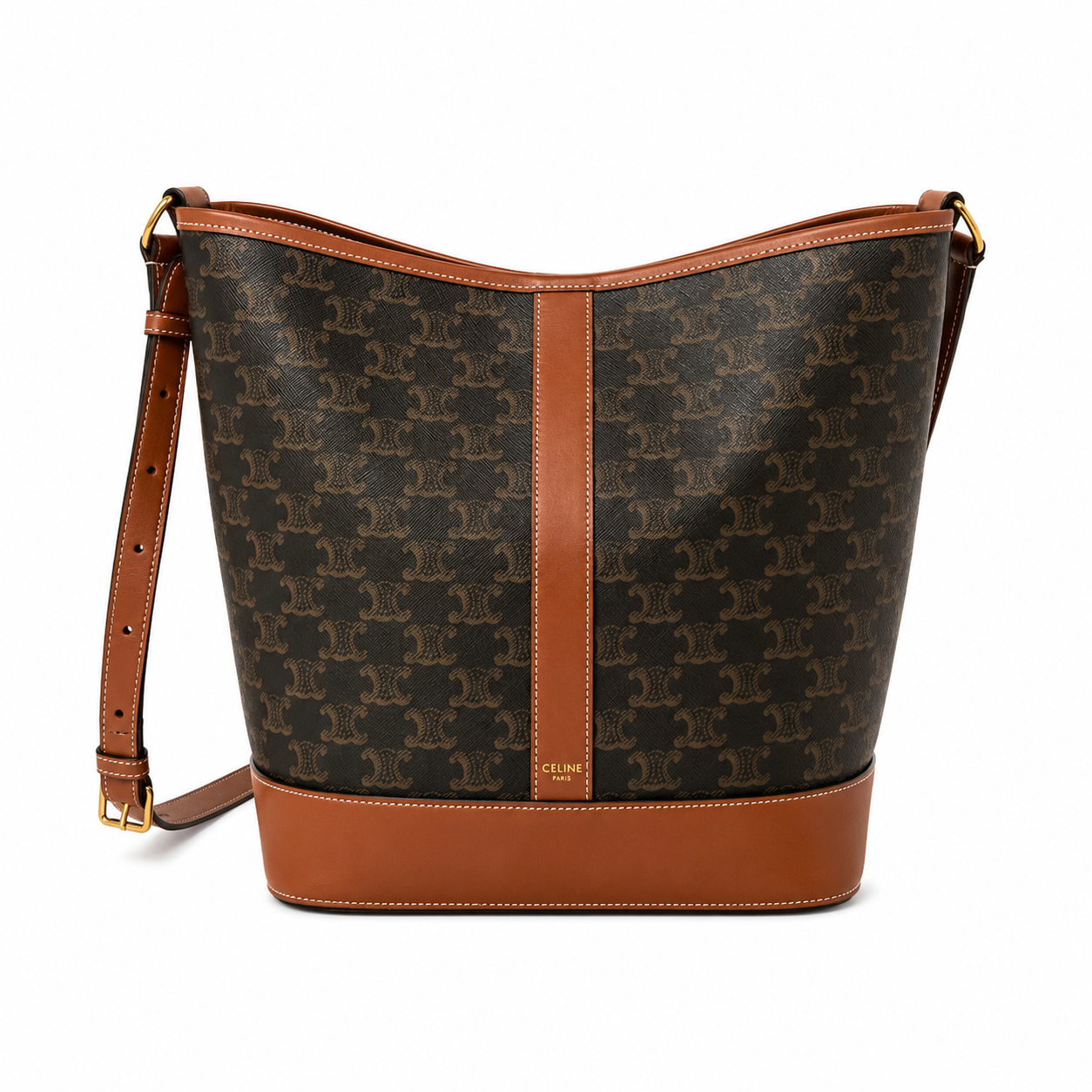 Celine Bucket Bag in Triomphe Canvas 17x24x27