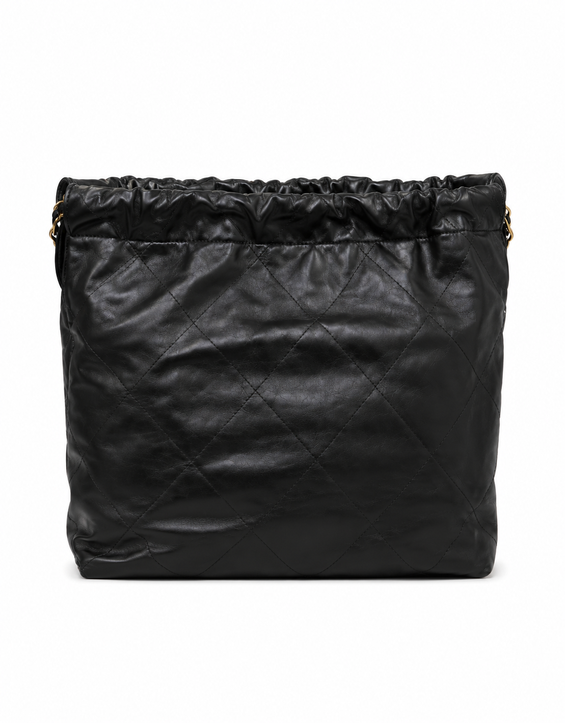 CHANEL 22 Large Handbag Black Quilted Leather Gold Tone Hardware