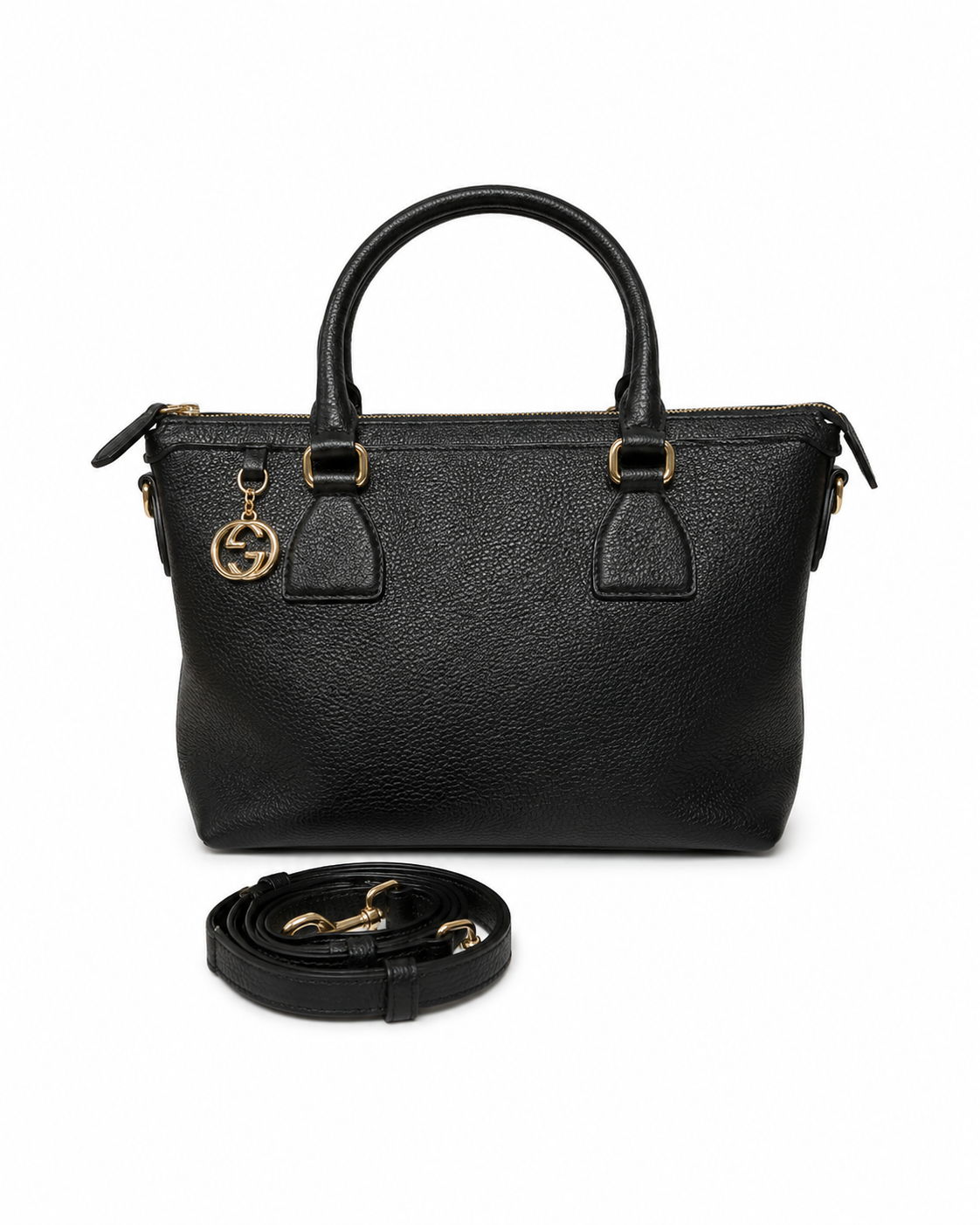 Gucci Dollar Calfskin Interlocking G Charm Satchel