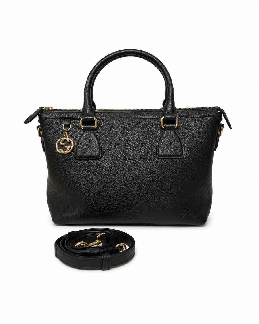 Gucci Dollar Calfskin Interlocking G Charm Satchel