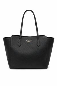 Gucci Swing Tote Bag Black Leather