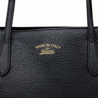 Gucci Swing Tote Bag Black Leather