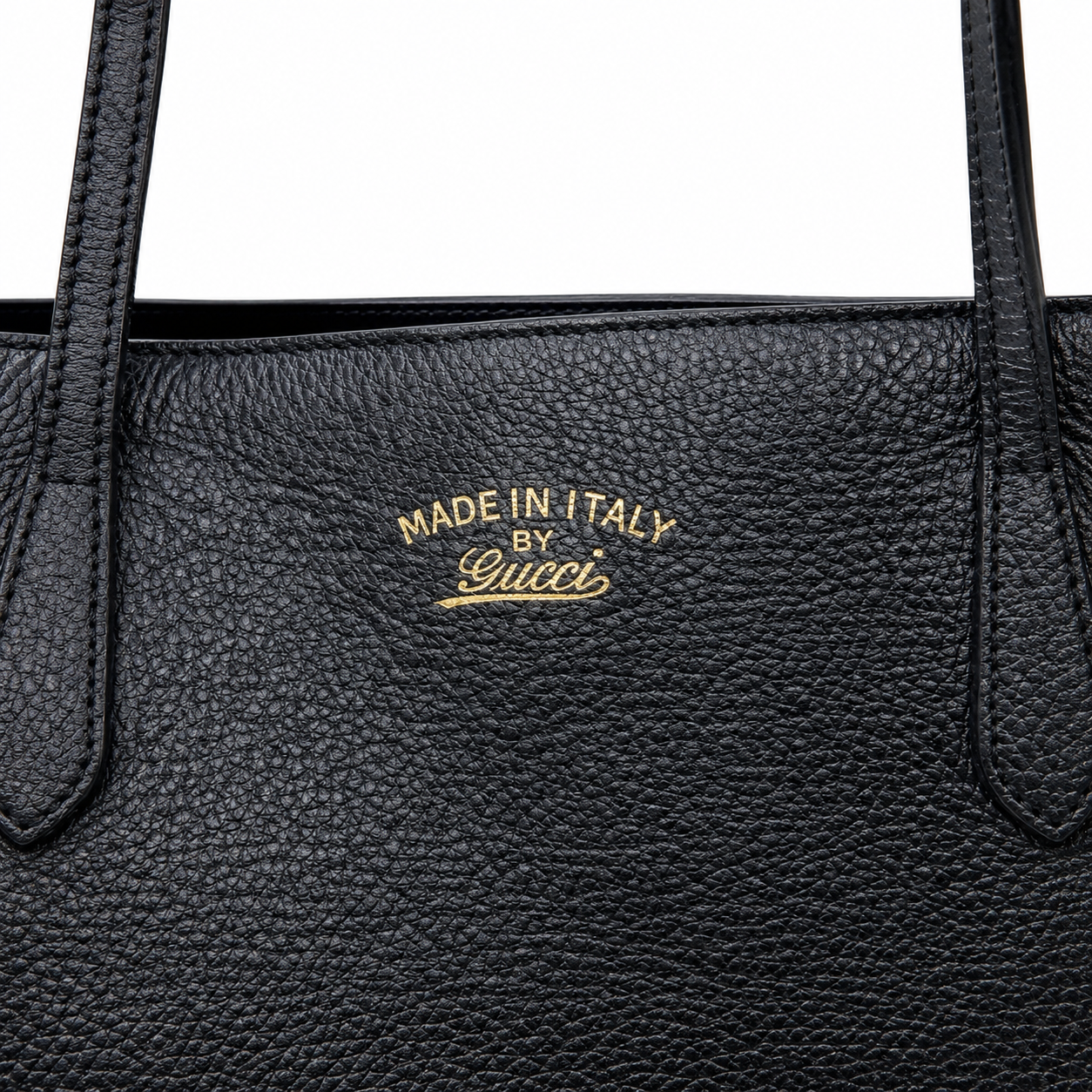 Gucci Swing Tote Bag Black Leather