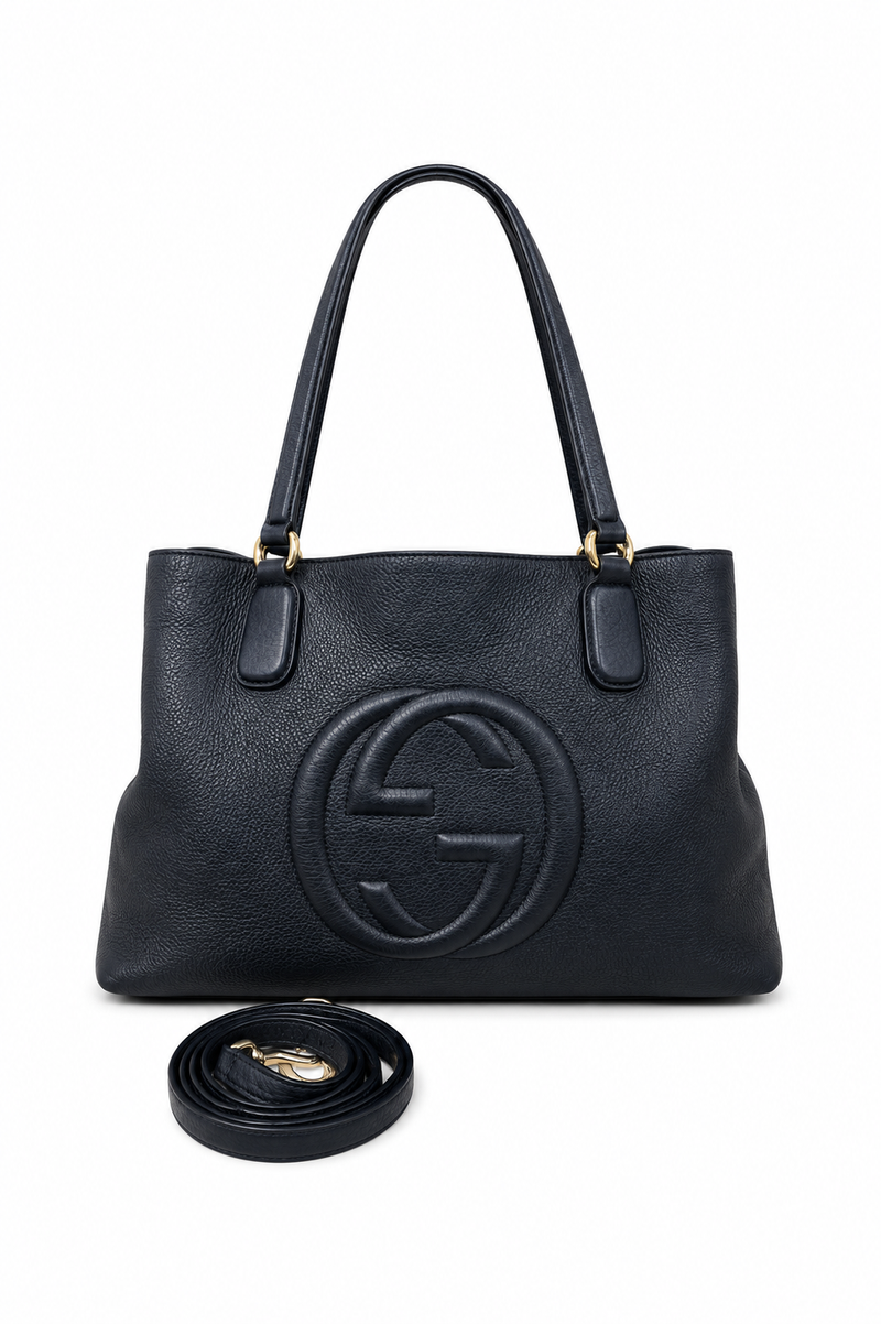 Gucci Soho Leather Tote Bag Black