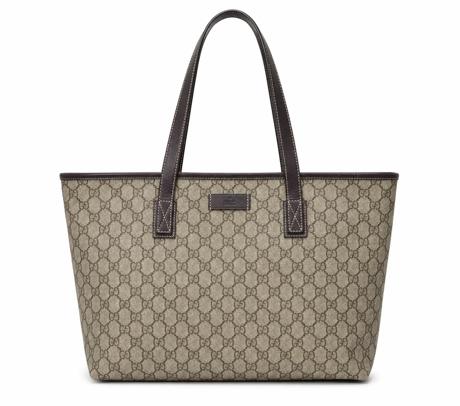 Gucci GG Supreme Tote Bag Brown Canvas