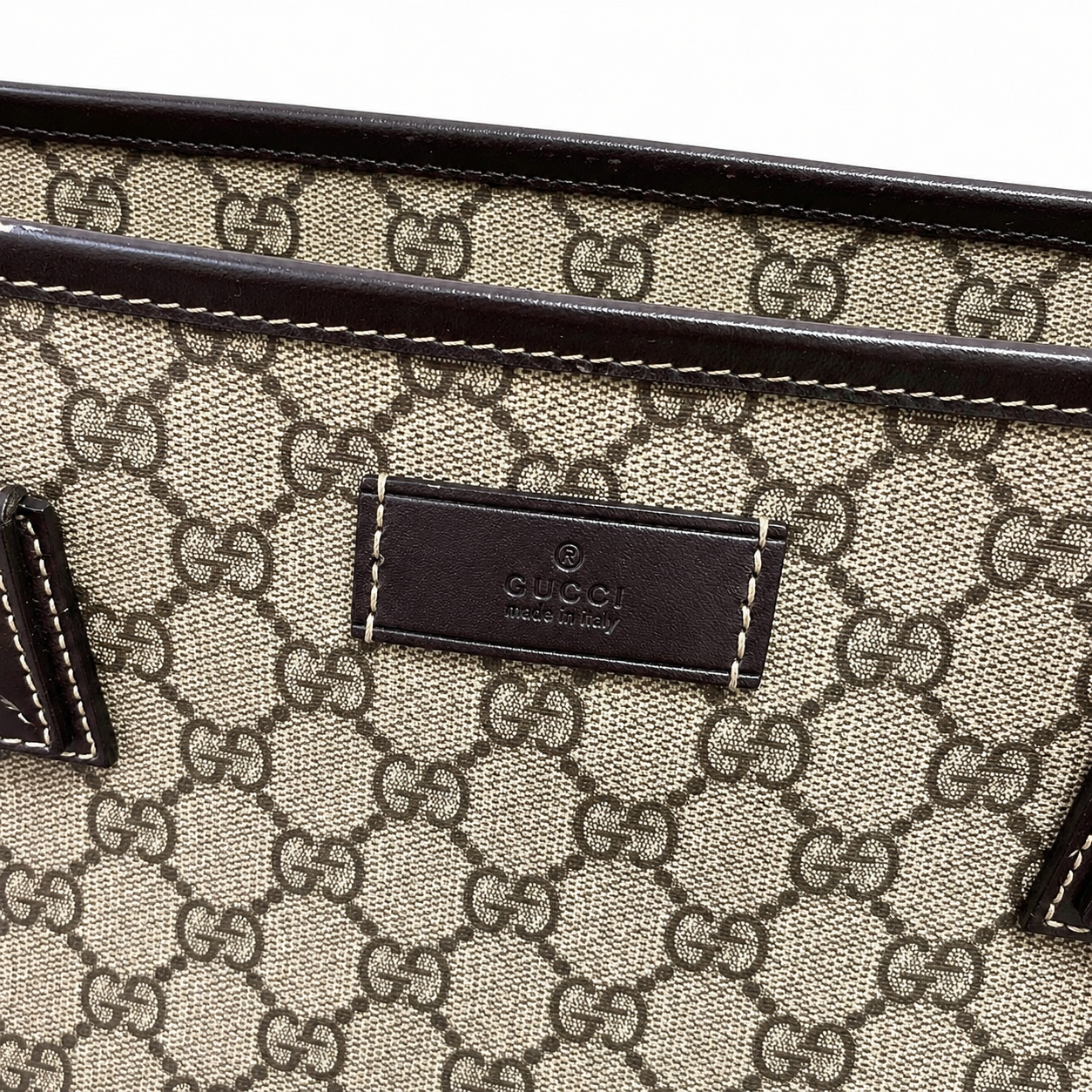 Gucci GG Supreme Tote Bag Brown Canvas