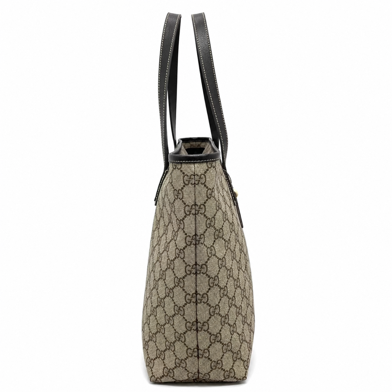 Gucci GG Supreme Tote Bag Brown Canvas