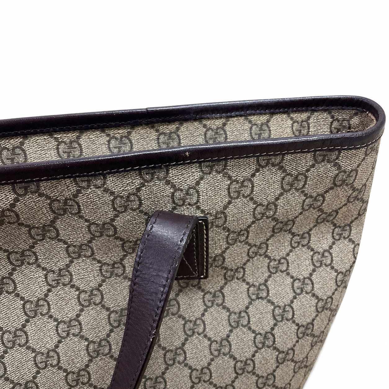 Gucci GG Supreme Tote Bag Brown Canvas