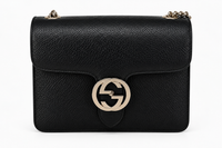 Gucci Interlocking G Small Shoulder Bag — Black