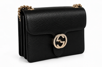 Gucci Interlocking G Small Shoulder Bag — Black