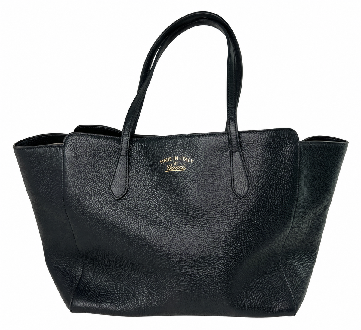 Gucci Swing Medium Leather Tote — Black