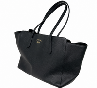 Gucci Swing Medium Leather Tote — Black