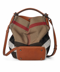 Burberry Medium Ashby Canvas Check Hobo Bag