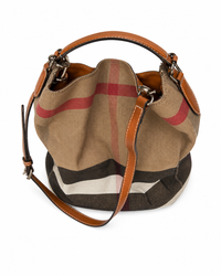 Burberry Medium Ashby Canvas Check Hobo Bag