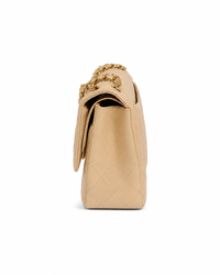 CHANEL Jumbo Classic Double Flap Beige Clair Caviar Leather Gold Tone Hardware