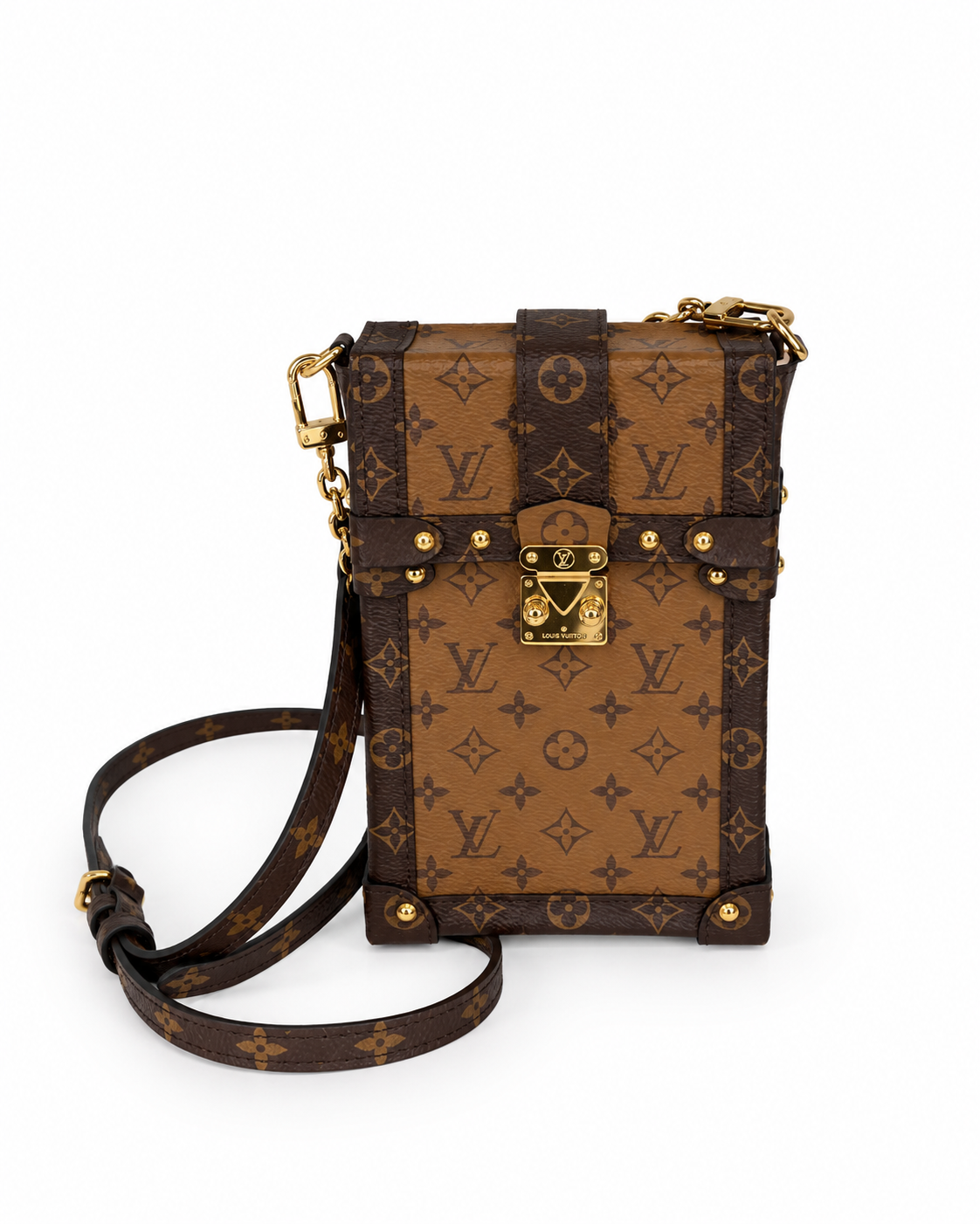 Louis Vuitton Vertical Trunk Pochette — Reverse Monogram Canvas