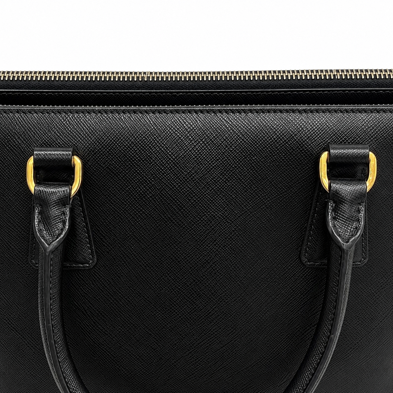 Prada Galleria Saffiano Leather Bag Black Medium 30x20x13