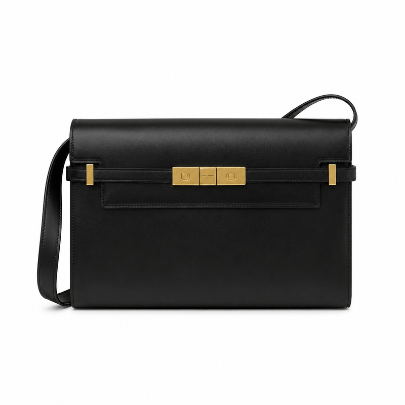 Saint Laurent Manhattan Medium Shoulder Bag Black Leather 29x21