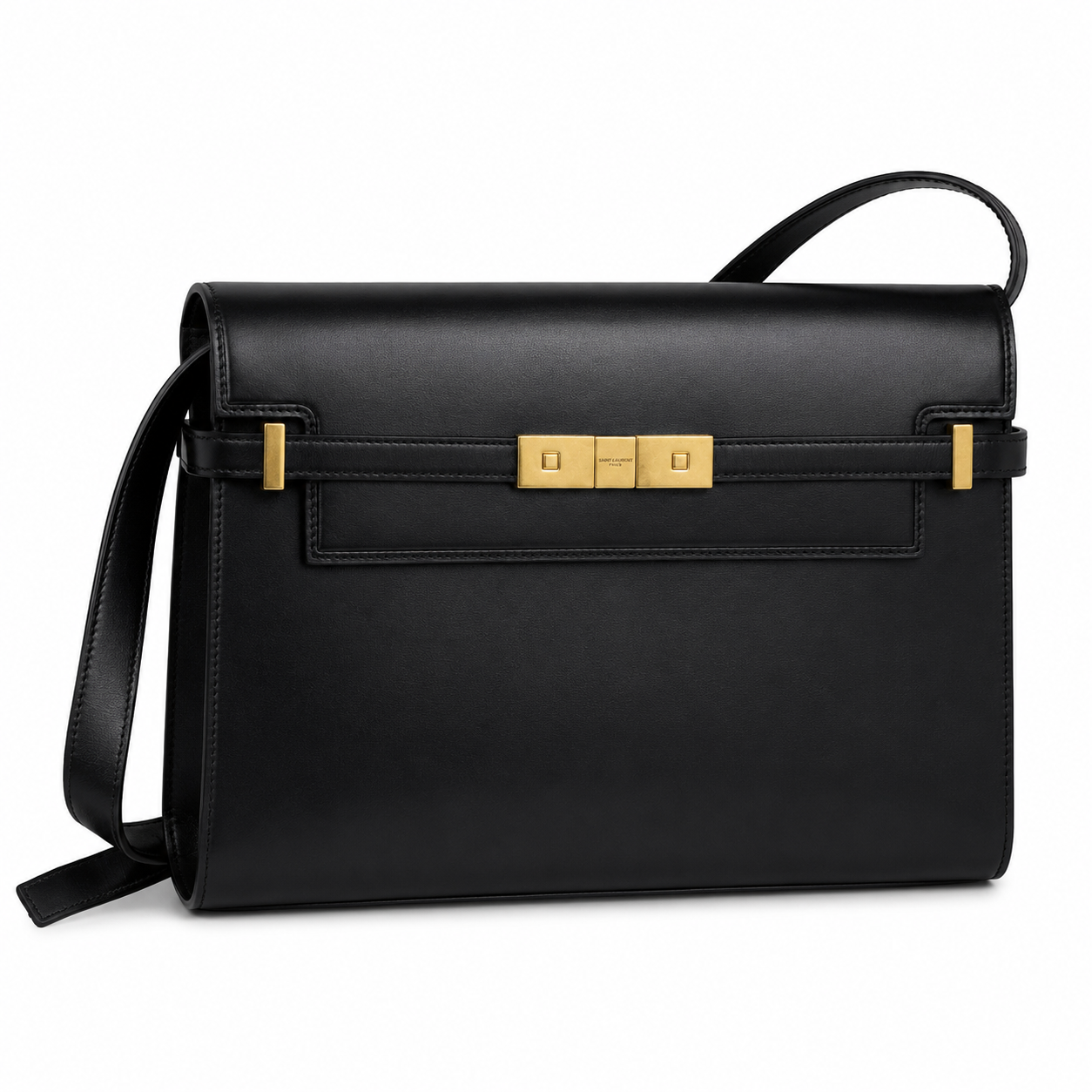 Saint Laurent Manhattan Medium Shoulder Bag Black Leather 29x21