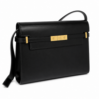 Saint Laurent Manhattan Medium Shoulder Bag Black Leather 29x21