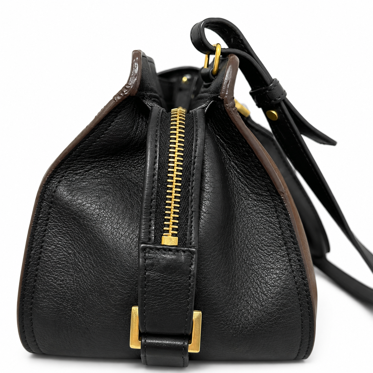 Saint Laurent Cabas Y Top Handle Bag Brown Leather
