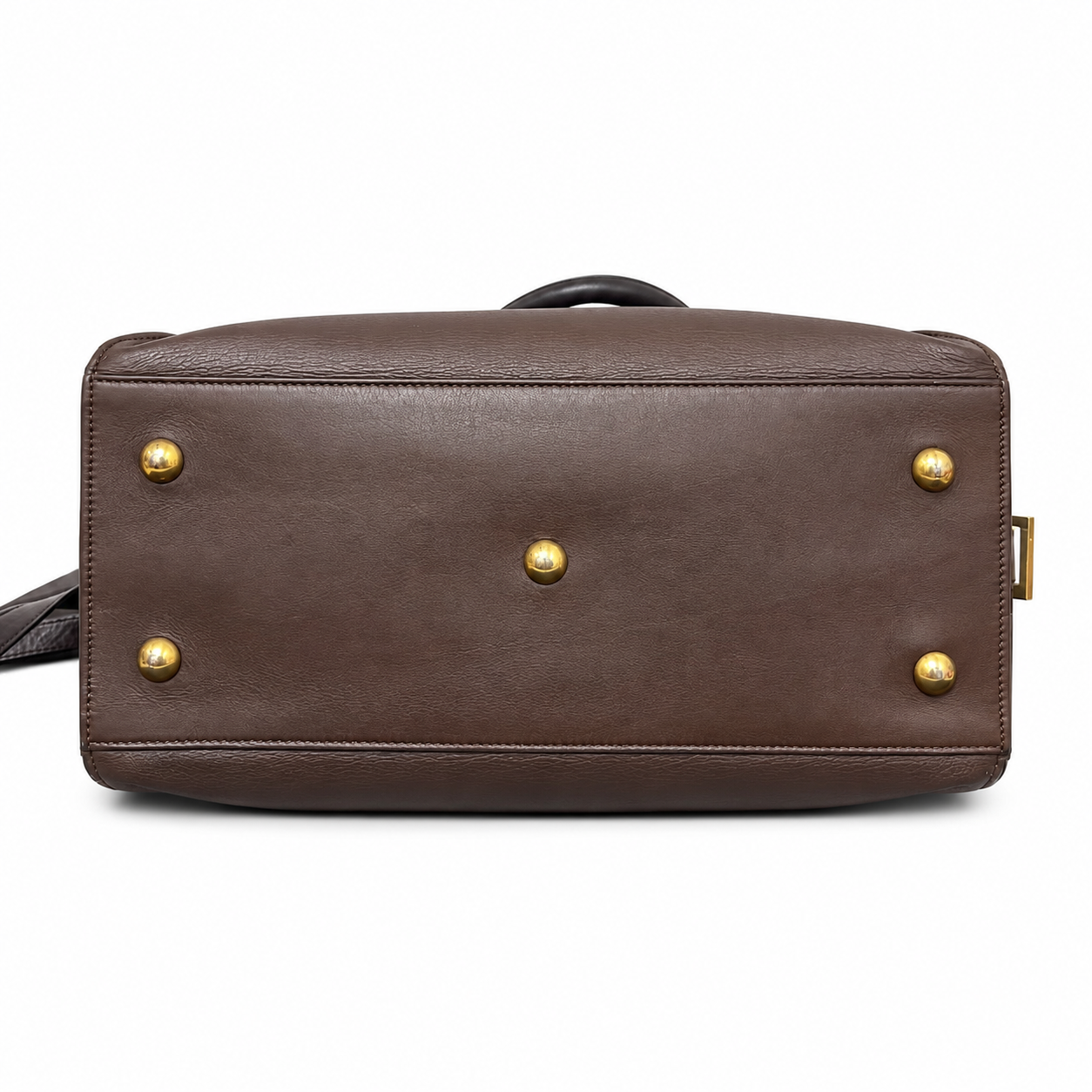 Saint Laurent Cabas Y Top Handle Bag Brown Leather