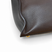 Saint Laurent Cabas Y Top Handle Bag Brown Leather