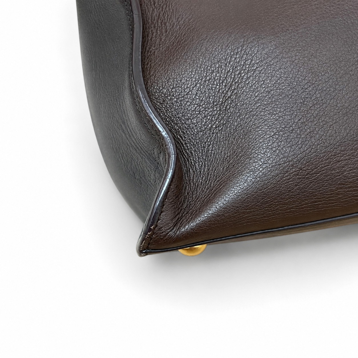 Saint Laurent Cabas Y Top Handle Bag Brown Leather