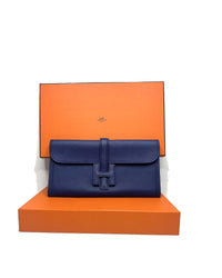 Hermès Jige Elan 29 Clutch in Bleu Saphir Swift