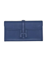 Hermès Jige Elan 29 Clutch in Bleu Saphir Swift, front view